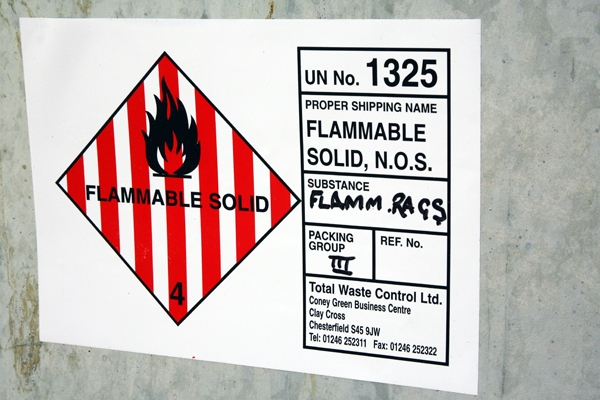 flammable liquid warning label